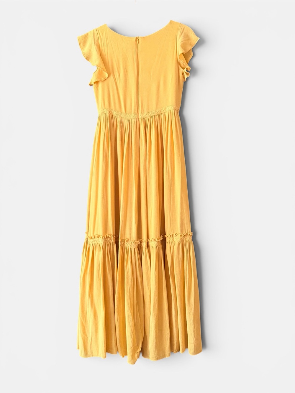 Joyfolie Mia Joy Girls Mustard Yellow Viola Maxi Dress Crochet Bodice Size 10 - Picture 3 of 6